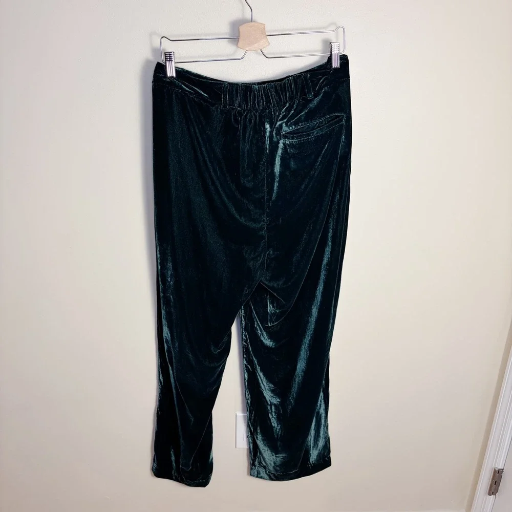 Old Navy Trousers Womens XL Green Taylor Wide Leg Velvet Extra High-Rise Pleated - Picture 3 of 8